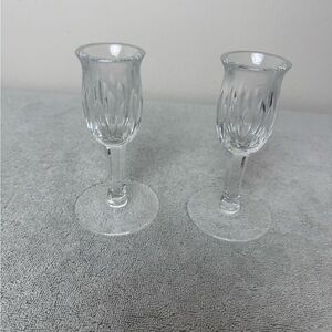 Vintage Waterford Crystal Candle Holders 5” Carina Pattern